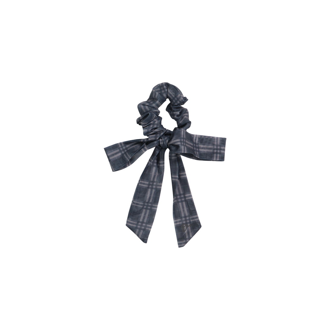 pony scrunchie mesh plaid bow