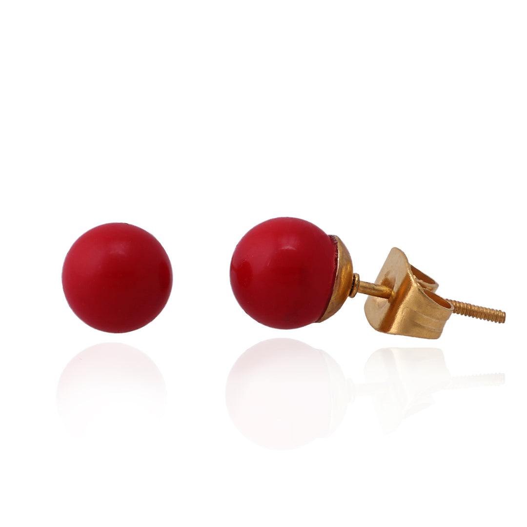 earring stud flat pearl