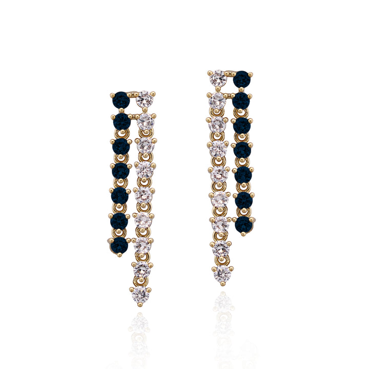 earring two strand dangle tennis