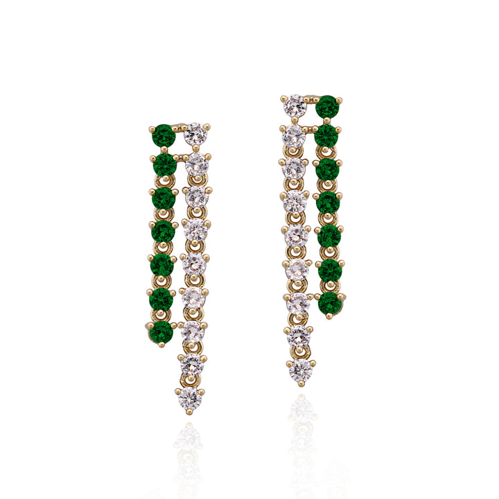earring two strand dangle tennis
