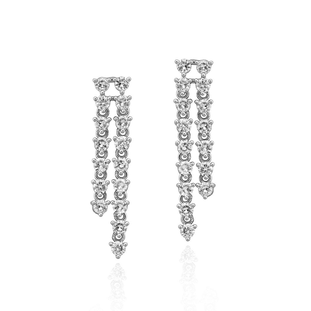 earring two strand dangle tennis