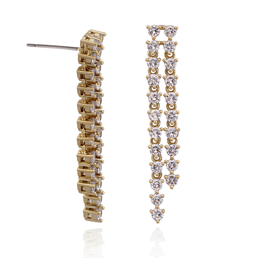 earring two strand dangle tennis