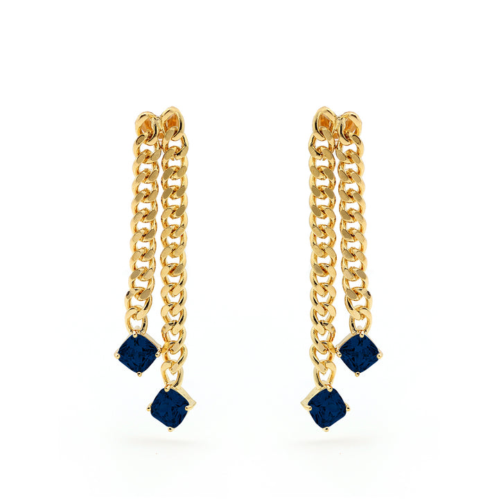 earring stud curb chain tassel