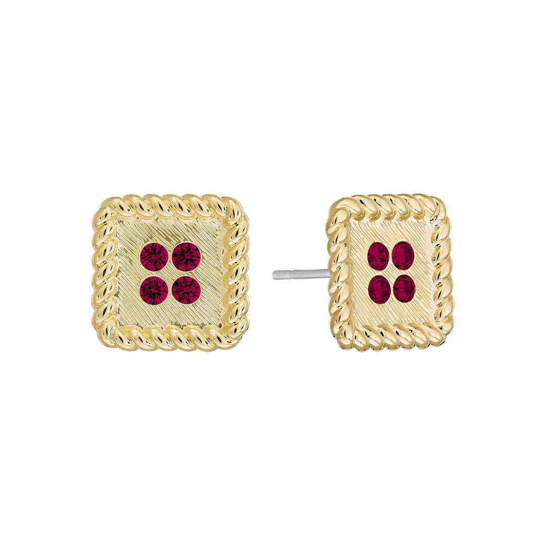 earring stud brushed square button