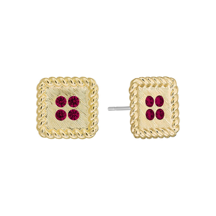 earring stud brushed square button