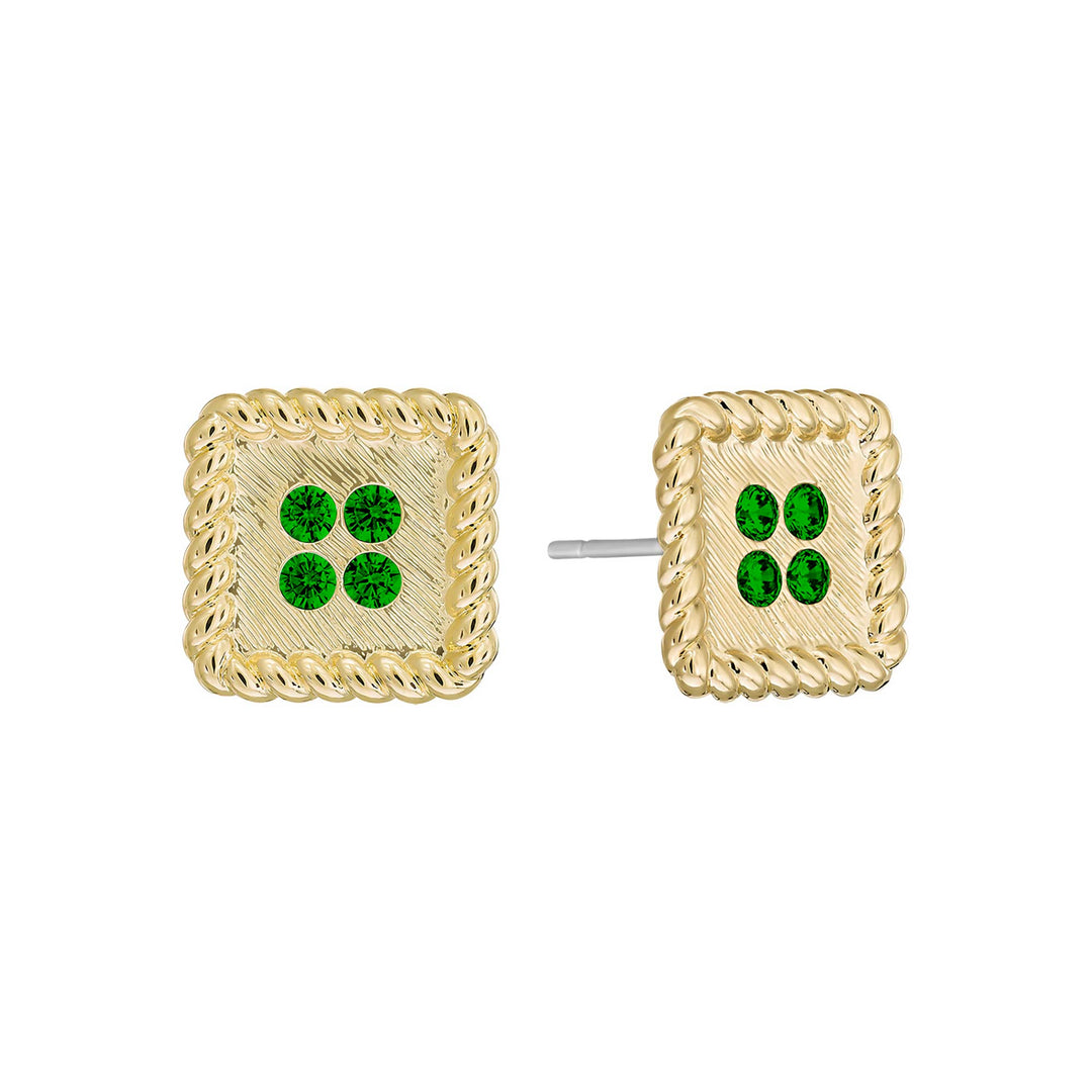 earring stud brushed square button