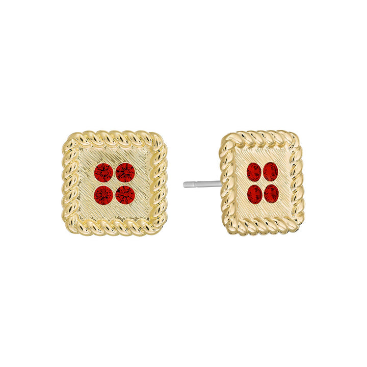 earring stud brushed square button