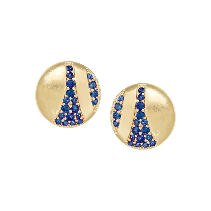 earring stud cz swish matte circle