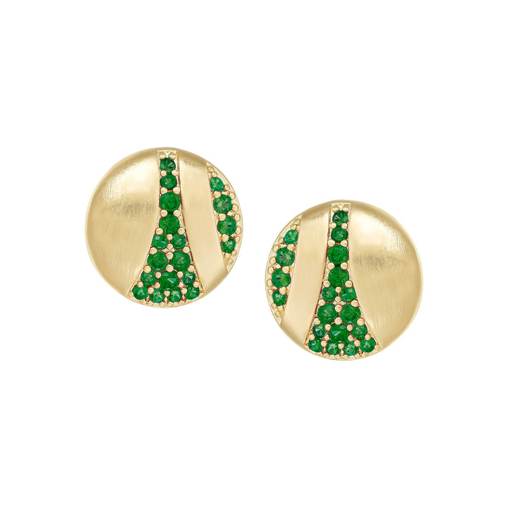 earring stud cz swish matte circle
