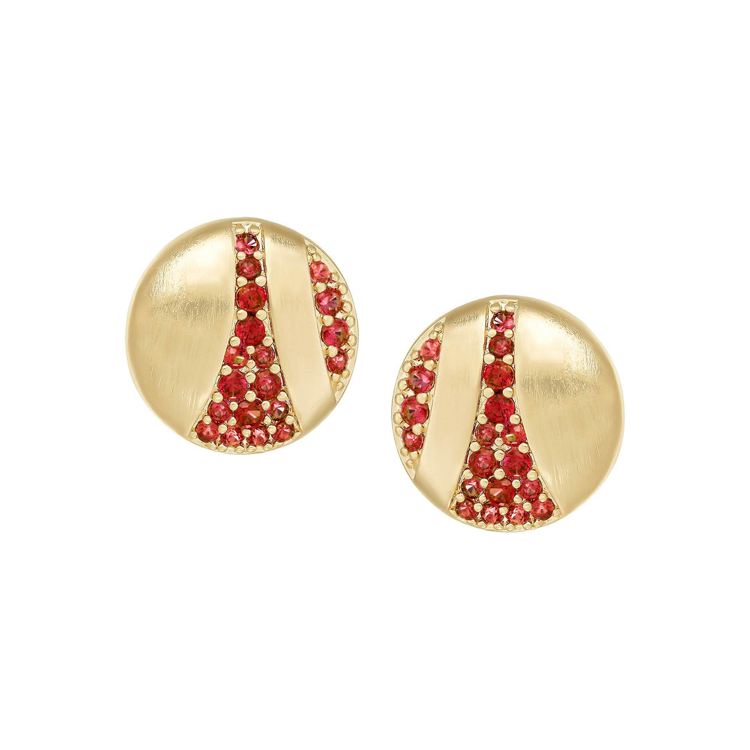 earring stud cz swish matte circle