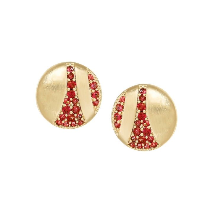 earring stud cz swish matte circle