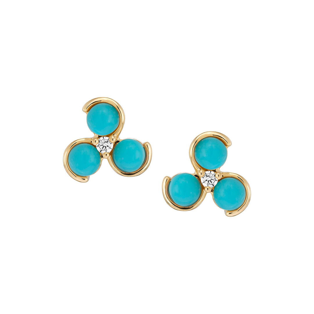 earring stud triple swirl pearl