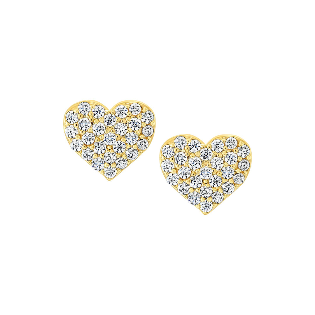 earring stud pave baby heart