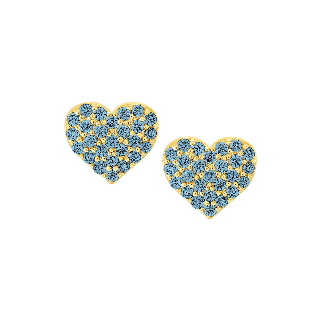 earring stud pave baby heart