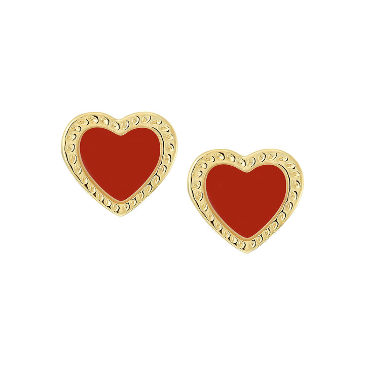 earring stud grooved frame heart