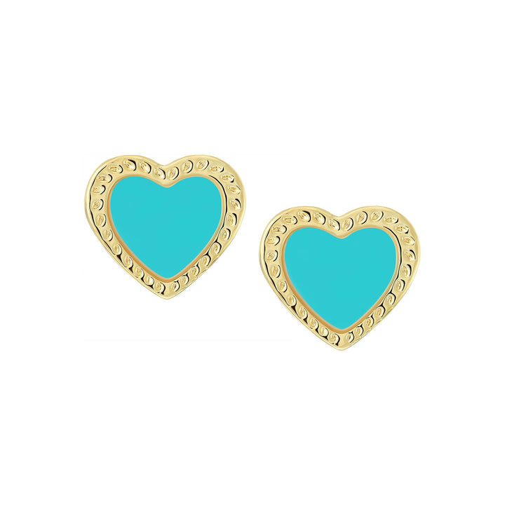 earring stud grooved frame heart