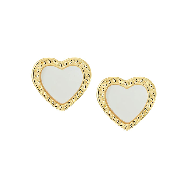 earring stud grooved frame heart