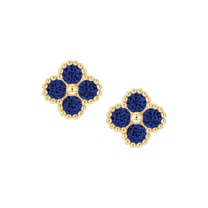 earring stud four stone clover