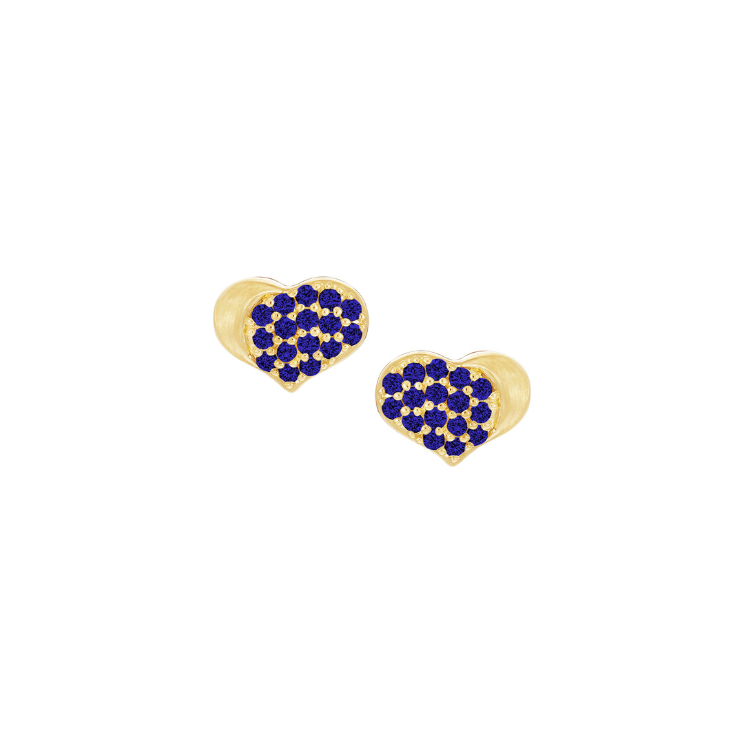 earring stud satin dipped pave heart