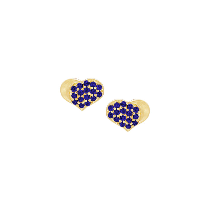 earring stud satin dipped pave heart