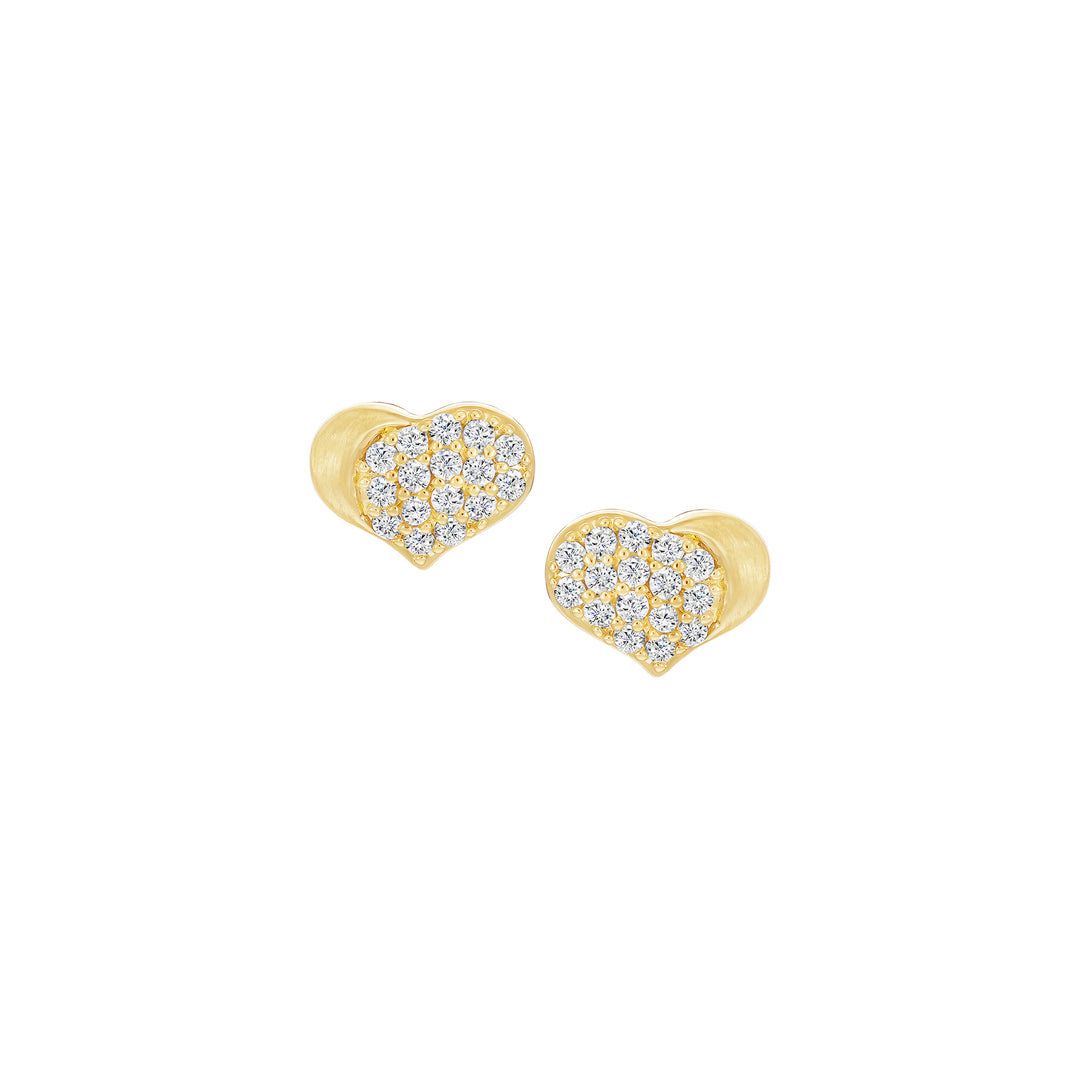 earring stud satin dipped pave heart