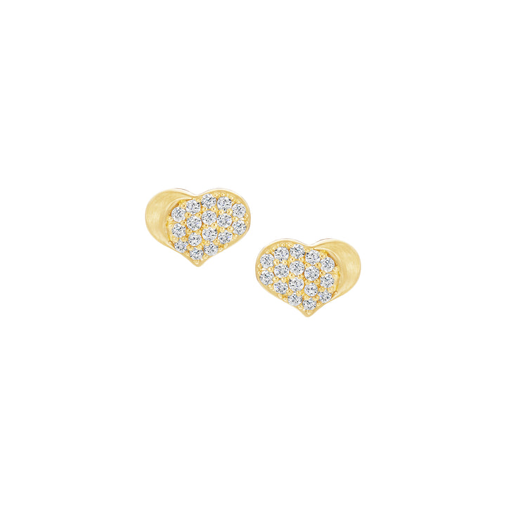 earring stud satin dipped pave heart