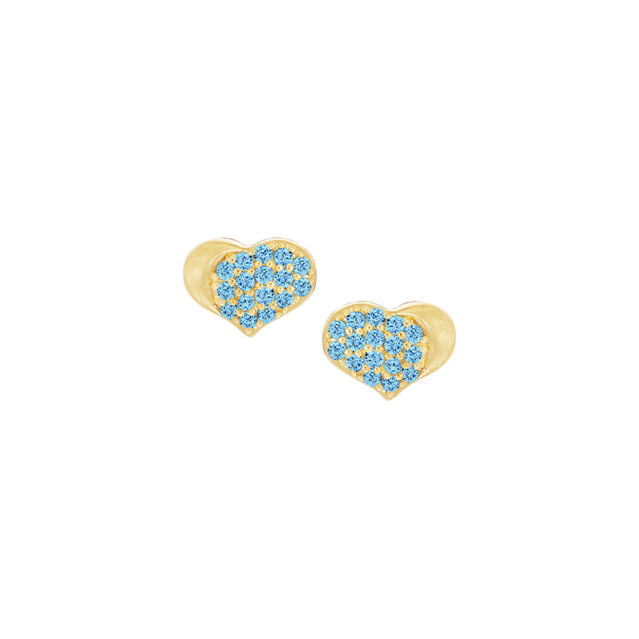 earring stud satin dipped pave heart