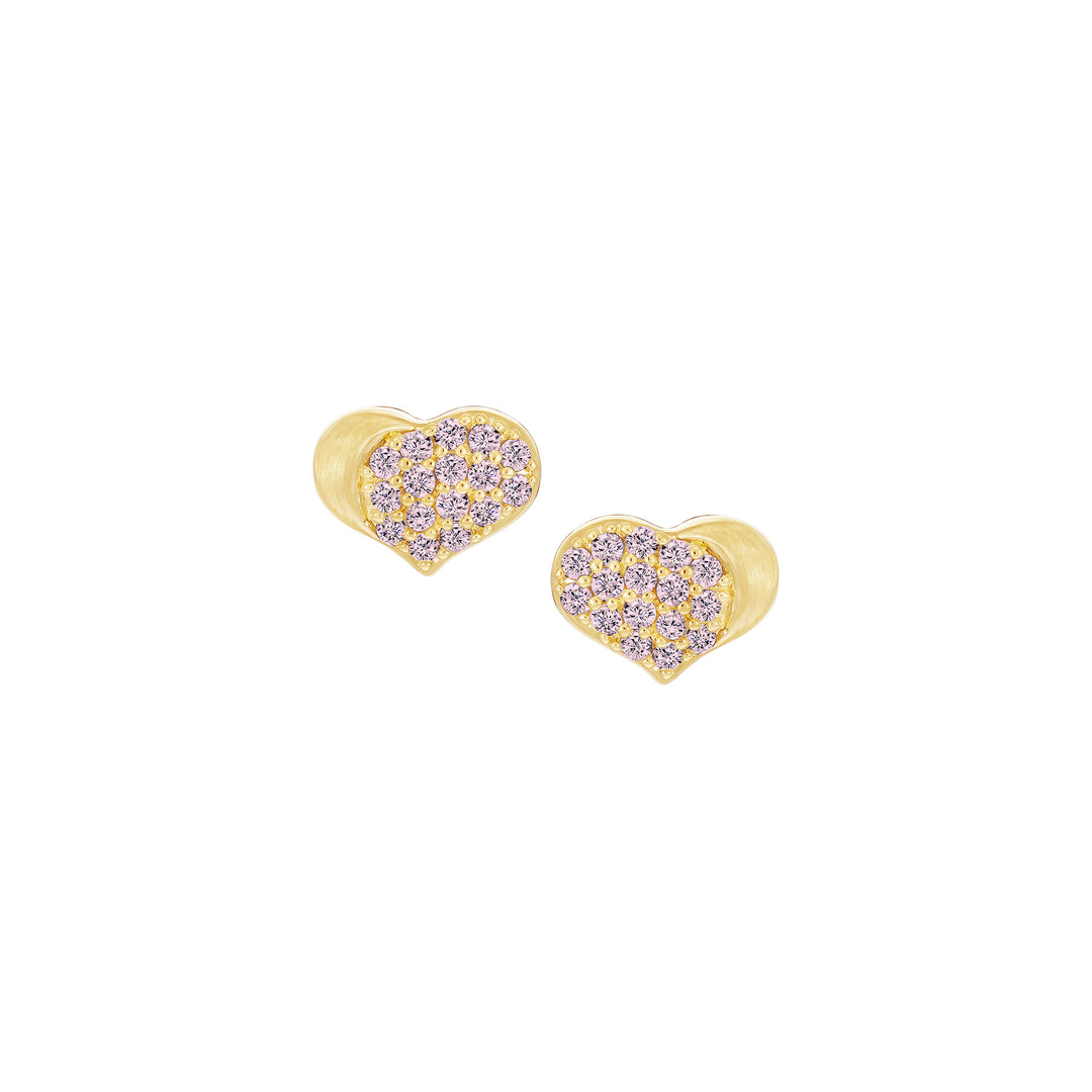earring stud satin dipped pave heart