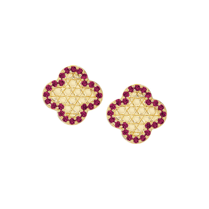 earring stud honeycomb clover