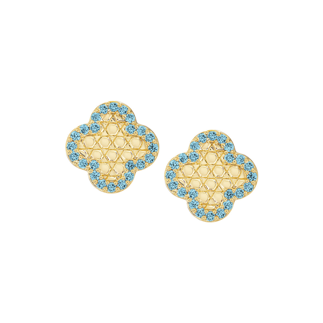 earring stud honeycomb clover