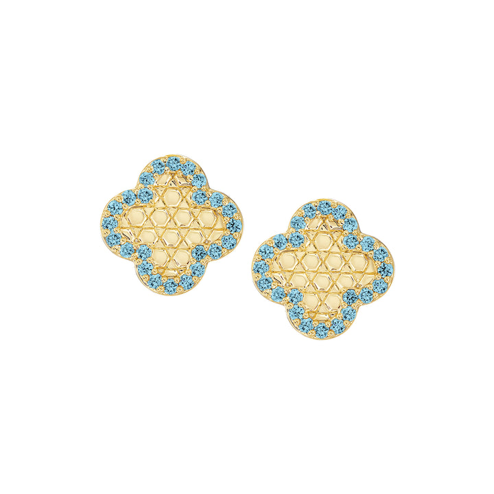 earring stud honeycomb clover