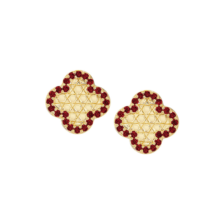 earring stud honeycomb clover