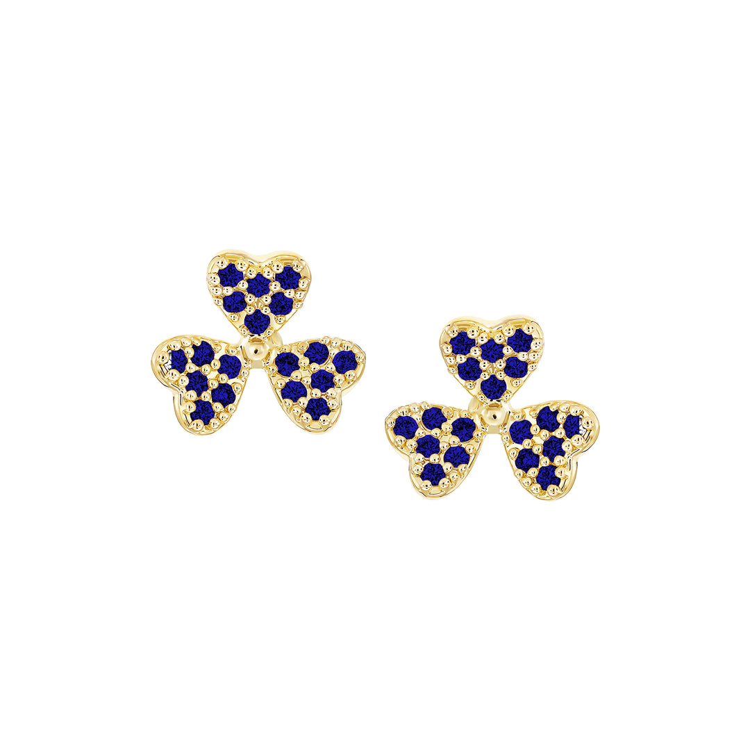 earring stud spaced petal clover