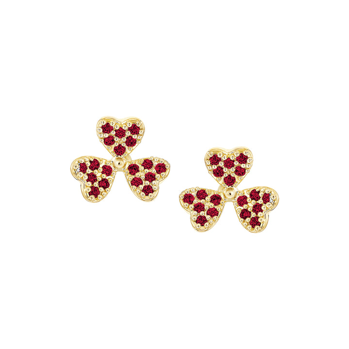 earring stud spaced petal clover