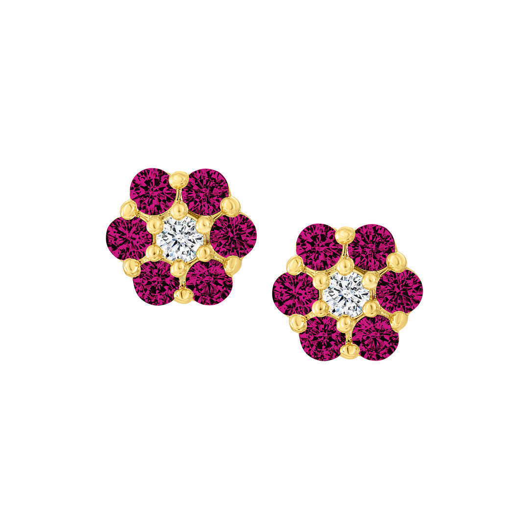 earring stud seven stone diamond