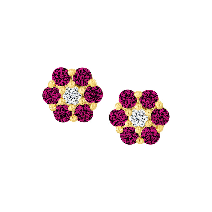 earring stud seven stone diamond