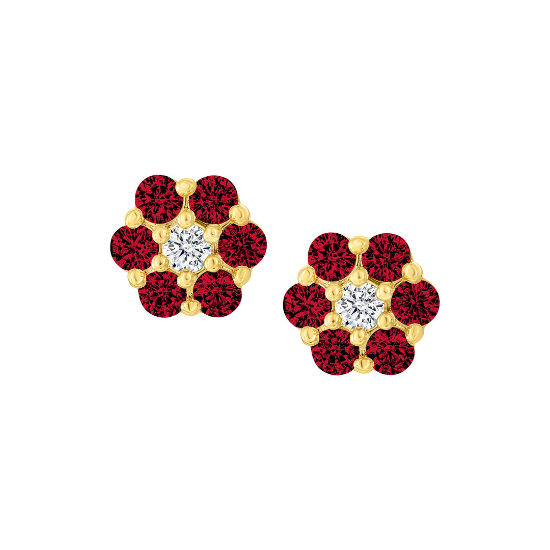 earring stud seven stone diamond