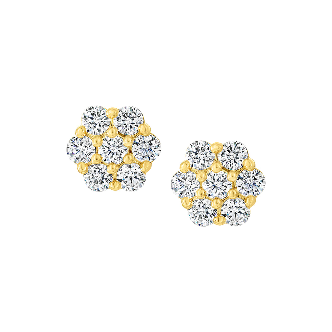 earring stud seven stone diamond