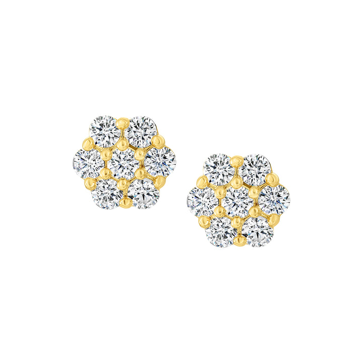 earring stud seven stone diamond