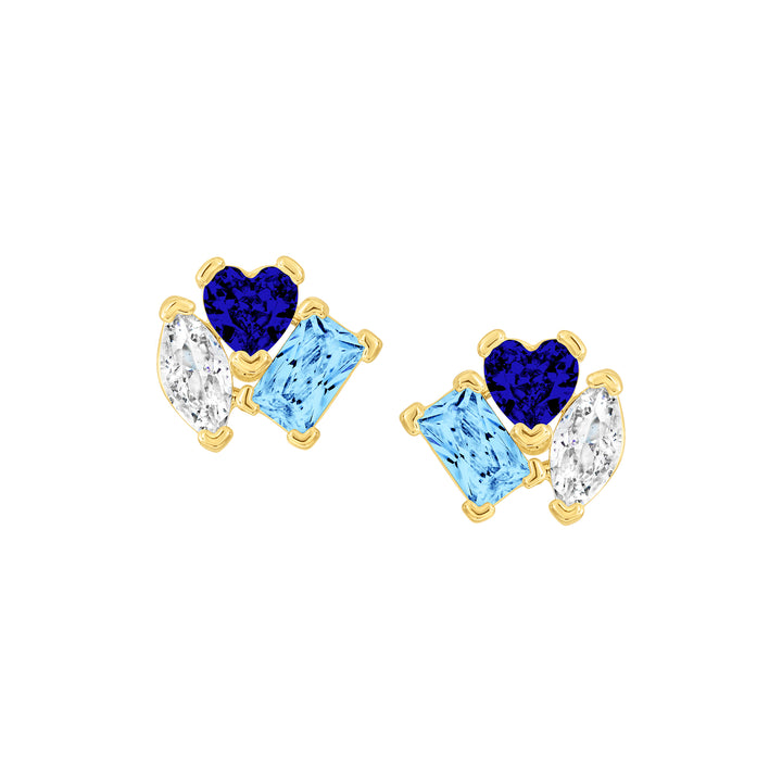 earing stud baguette stones spinner
