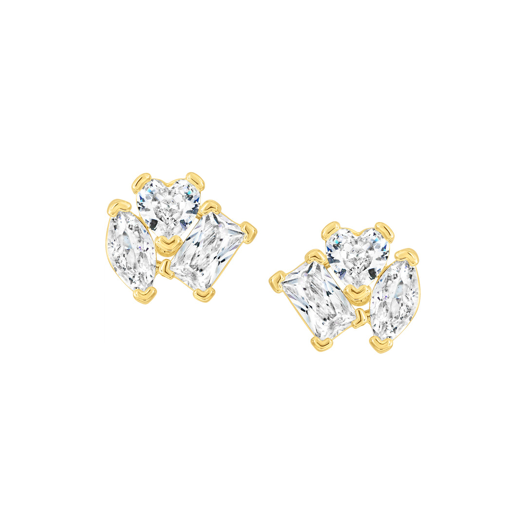 earing stud baguette stones spinner