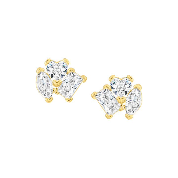 earing stud baguette stones spinner
