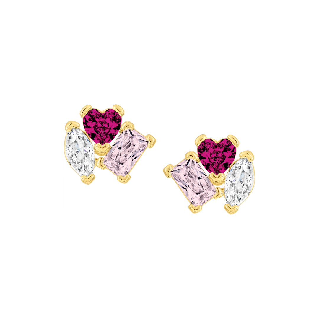 earing stud baguette stones spinner