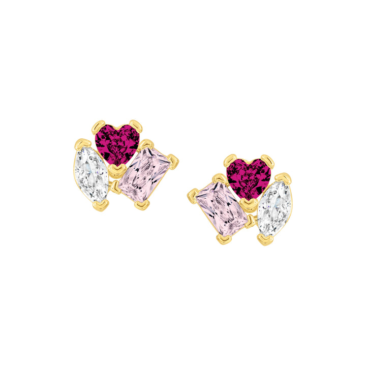 earing stud baguette stones spinner