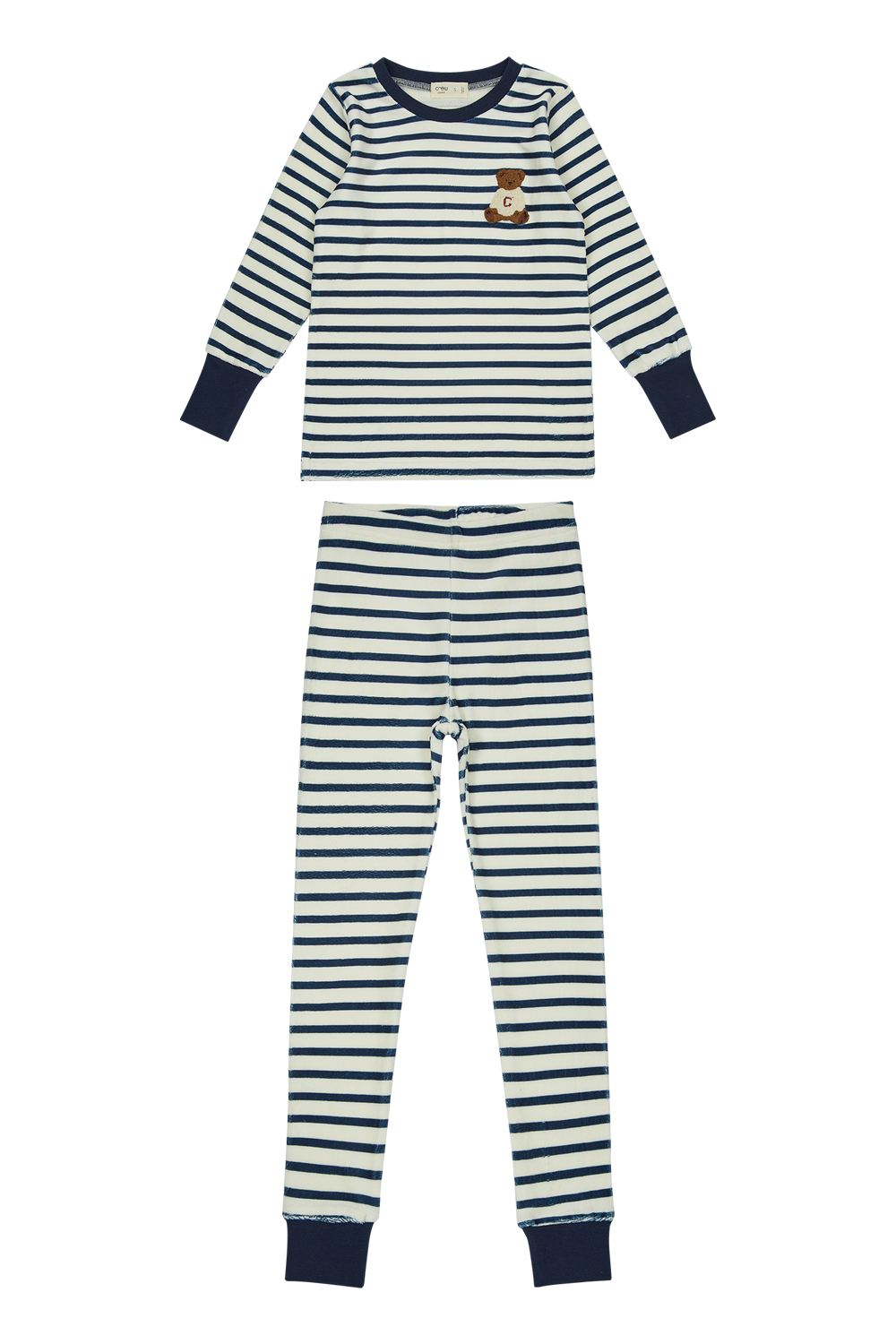 pajamas 2 piece striped teddy