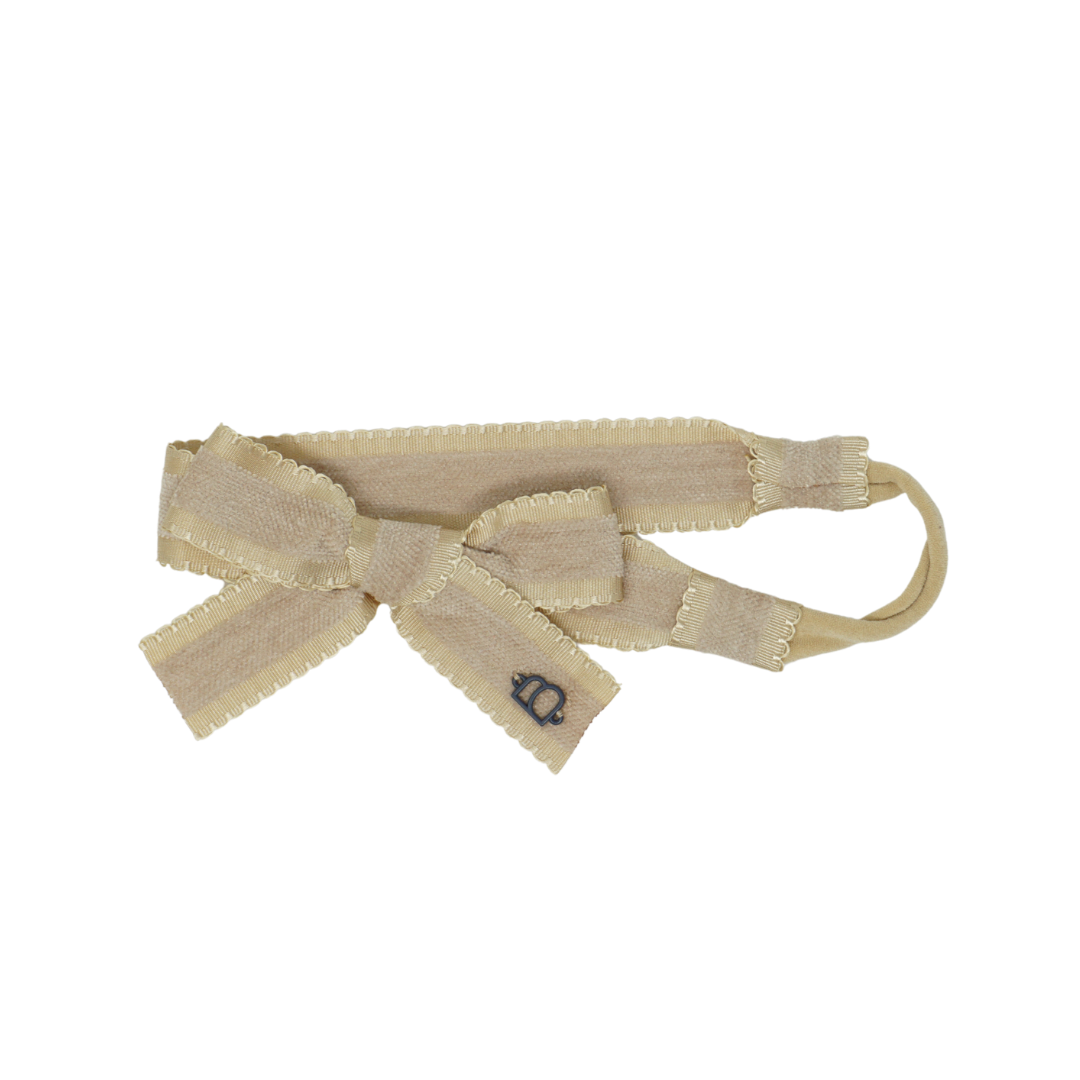 sweatband with bow scallop edged grosgrain velvet