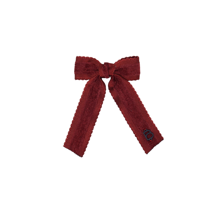 clip bow scallop edged grosgrain velvet