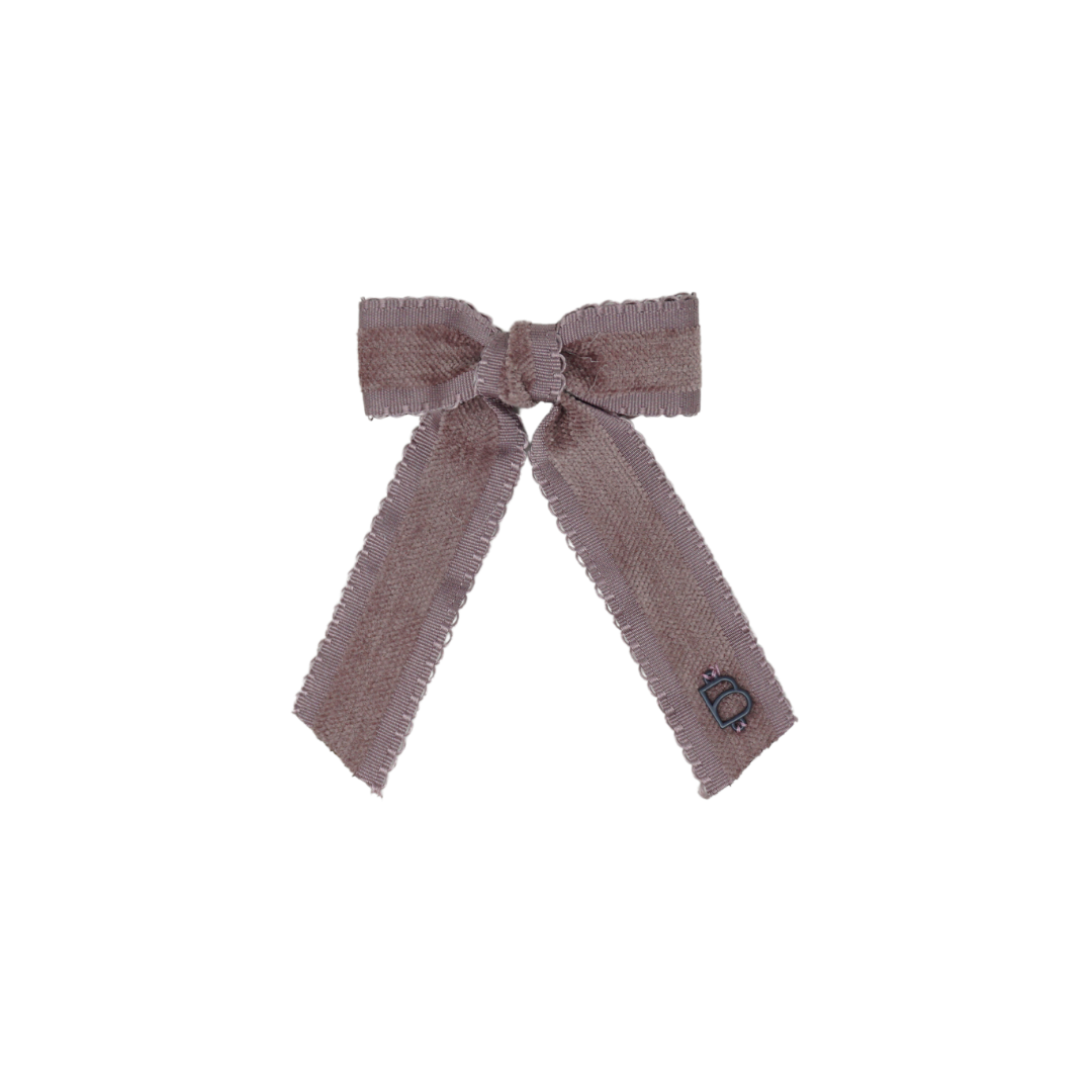 clip bow scallop edged grosgrain velvet