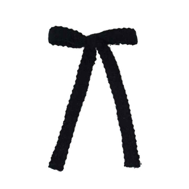 clip bow scalloped mohair