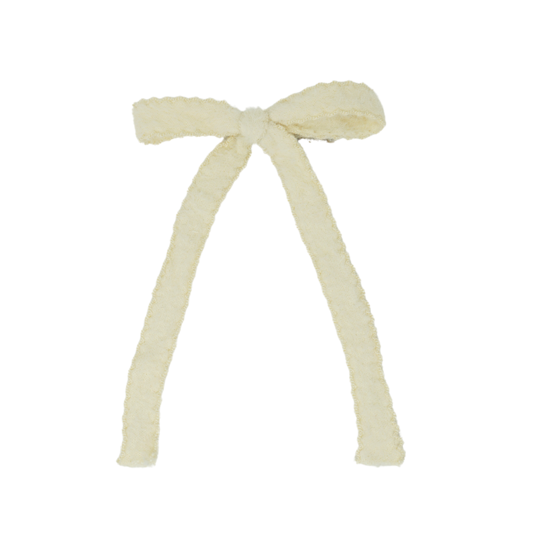clip bow scalloped mohair